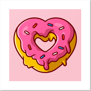 Love Doughnut Cream Cartoon Posters and Art